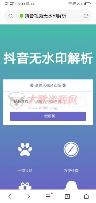抖音无水印解析网站精美源码-无需数据库 安装插图