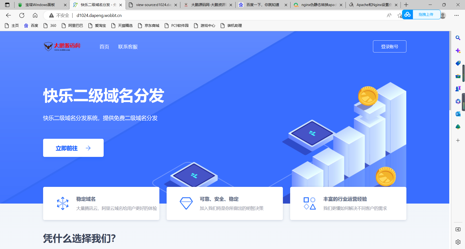 D1026 【大鹏亲测】许愿二级域名分发系统网站源码美化版-酷库源码网